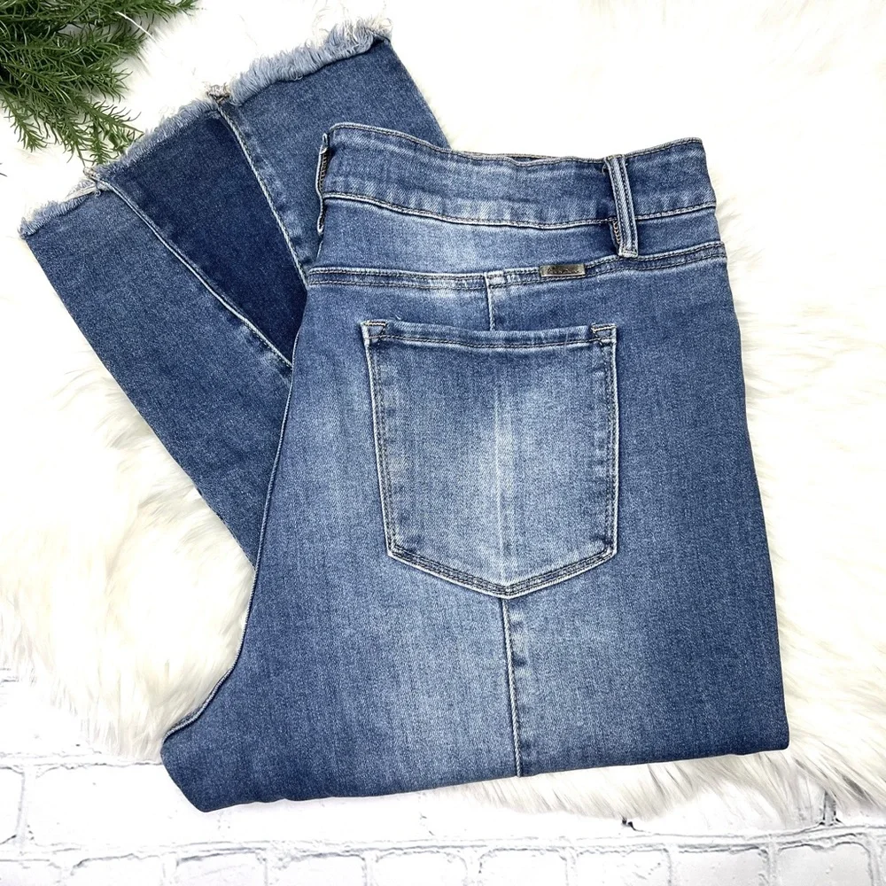 🚫SOLD! •👖|•KACAN•| Contrast Panel High Rise Flare Bottom Jeans👖 - Picture 6 of 14